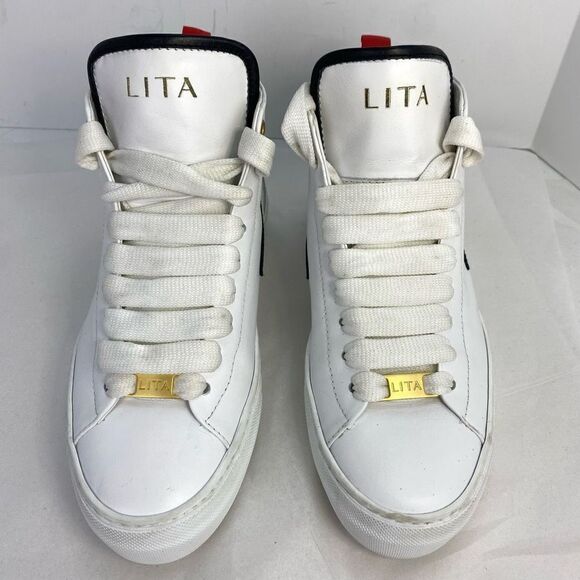 Lita By Ciara Minimal Fang Sneaker Black White, Revolve Women 36 Designer - Picture 2 of 9